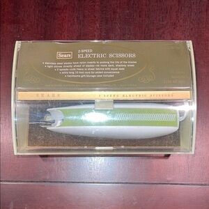 Vintage Sears Green and White Electric Scissors